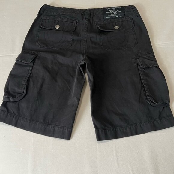 True Religion Men's Dark Cargo Shorts - Picture 2 of 7
